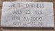 Headstone of Alma Christine DANIELS (1925-2009).