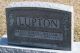 Headstone of William Alexander LUPTON (1878-1950) and wife, Nancy Ann RAWLS (1877-1905).